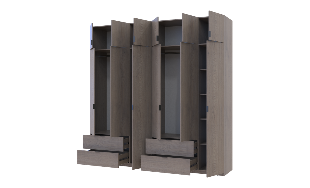 Kleiderschrank Doros Lukas Cannolo / Cannolo 3+3 Türen 240x50x240 (42005241)