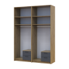 Kleiderschrank mit Spiegel und Aufsatz Doros Rondi Artisan Eiche/Graphit 2+2 Türen 164x52x236 (42005701)