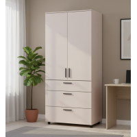 Kleiderschrank Doros Thorn Kaschmir 2 Türen 3 Schubladen Kleiderstange 90x51,6x200 (44900449)