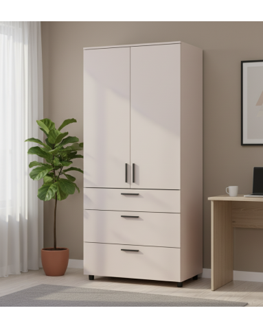 Kleiderschrank Doros Thorn Kaschmir 2 Türen 3 Schubladen Kleiderstange 90x51,6x200 (44900449)