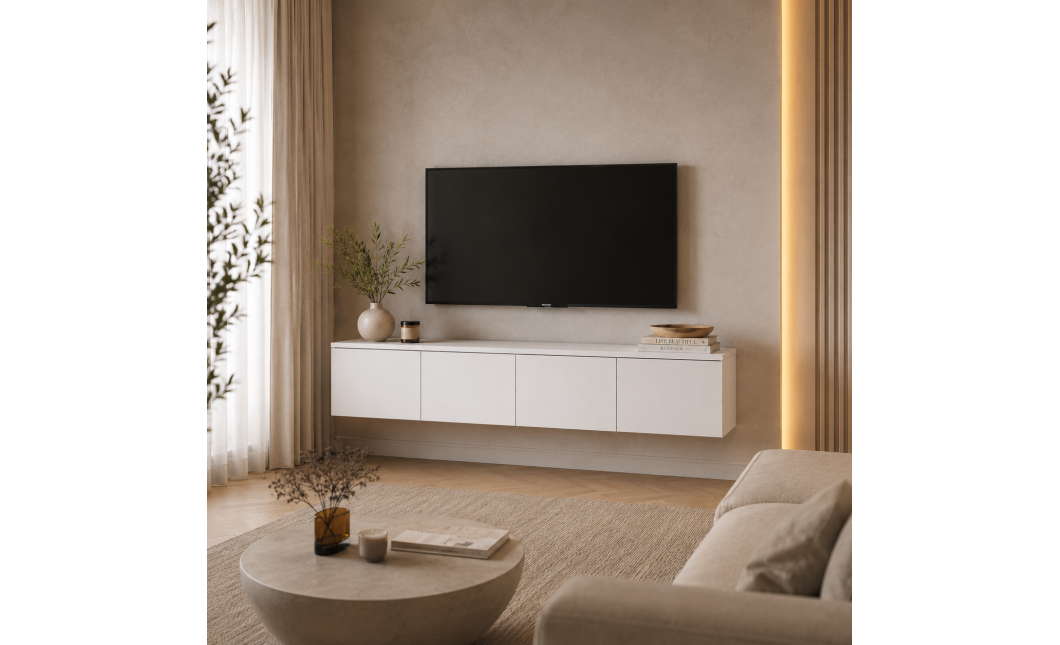 TV-Board Doros Levia Weiß 4 Türen 160x35x33 (41516091)