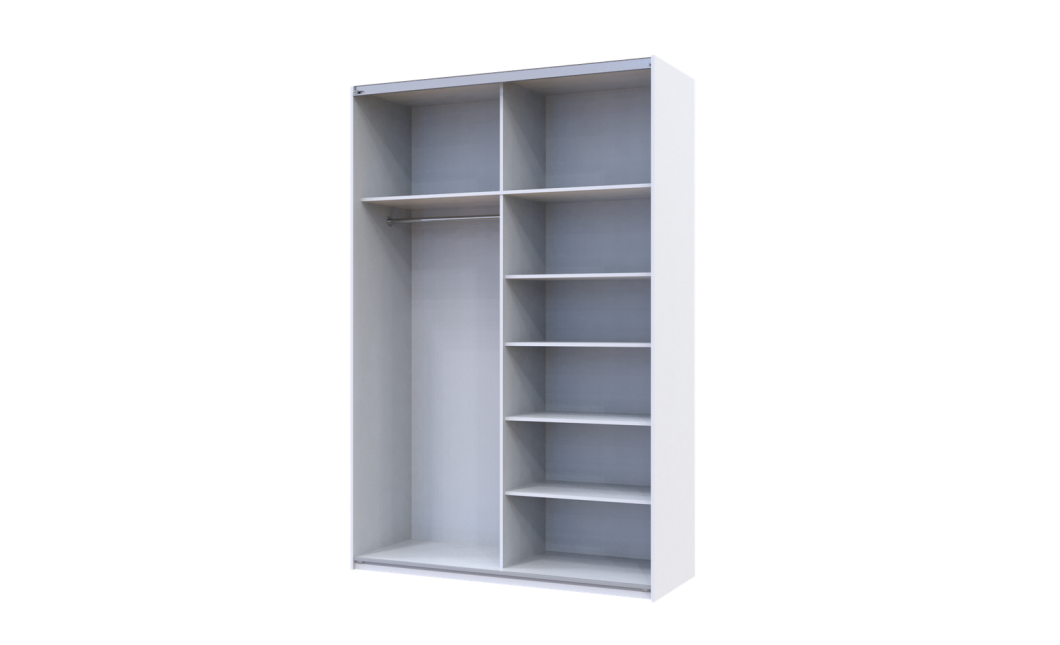 Kleiderschrank Doros G-Caiser Schiebetüren Weiß mit Spiegel 160x60x240 (42002103)