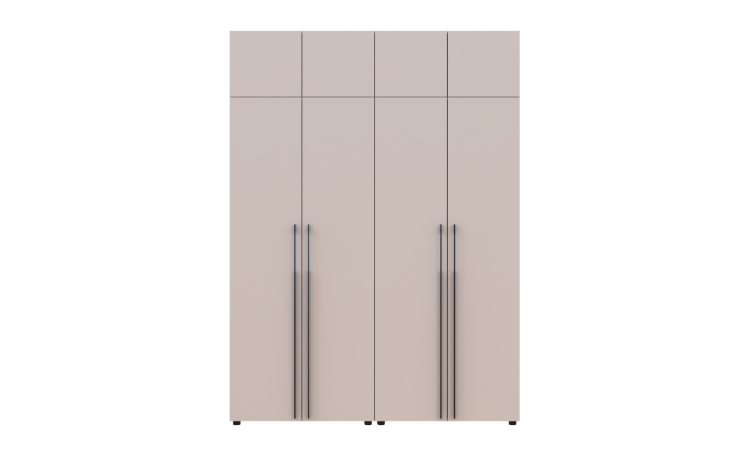 Kleiderschrank mit Schubladen, Regalen und Aufsatz Doros Kasper Kaschmir 2+2 Türen 180x48x245 (42005544)