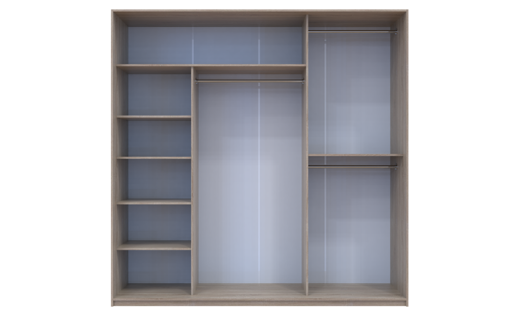 Kleiderschrank Doros City Light Schiebetüren Sonoma Eiche 3 Türen 225x60x225 (42002137)