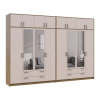 Kleiderschrank mit Spiegel und Aufsatz Doros Rondi Artisan Eiche/Kaschmir 4+4 Türen 320x52x236 (42005675)
