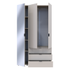 Kleiderschrank Doros Gelar Kaschmir 2 Türen mit Spiegel 116,5x49,5x203,4 (80737655)