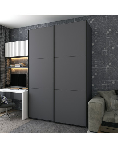 Kleiderschrank Doros G-Caiser Schiebetüren Graphitgrau 2 Türen 180x60x240 (42005089)