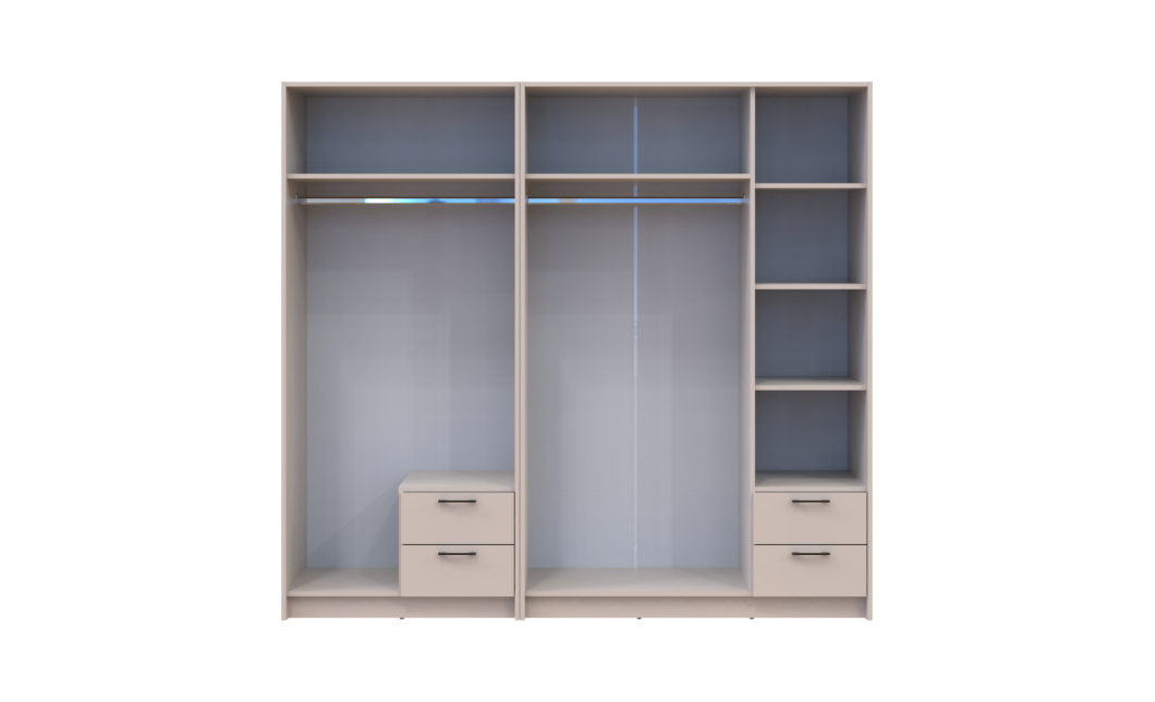 Kleiderschrank Doros Rondi Kaschmir 2+3 Türen 203x52x195 (42005618)