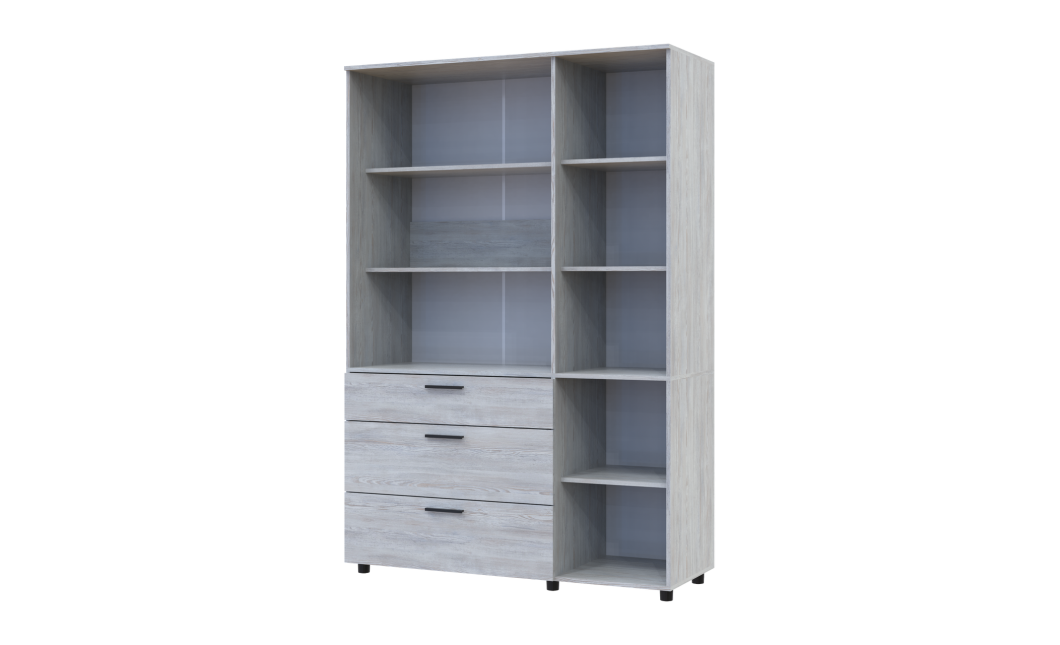 Kleiderschrank Doros Thorn Natti Kiefer 3 Türen 3 Schubladen Böden 135x51,6x200 (44900482)