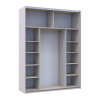 Kleiderschrank Doros G-Caiser Schiebetüren Kaschmir/Weiß 2 Glas 2 Türen 180x60x240 (42005325)