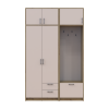 Drehtürenschrank Doros Rondi mit Kleiderstange und Oberschrank Artisan Eiche/Kaschmir 2 Türen 142x52x236 (42005272)