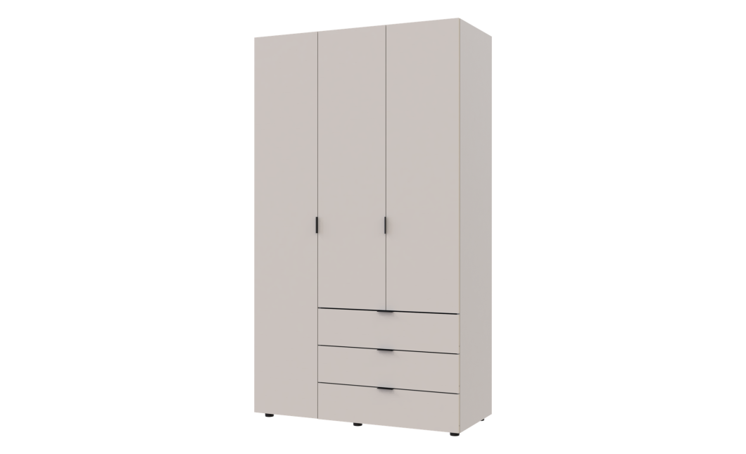 Kleiderschrank Doros Gelar mit Drehtüren Kaschmir 3 Türen 116,2x49,5x203,4 (80737633)
