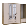 Drehtürenschrank Doros Rondi mit Kleiderstange und Spiegel Artisan Eiche/Kaschmir 4 Türen 220x52x195 (42005294)