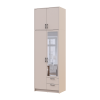 Kleiderschrank Doros Rondi mit Drehtüren mit Oberschrank und Spiegel Kaschmir 2 Türen 82x52x260 (80738483)