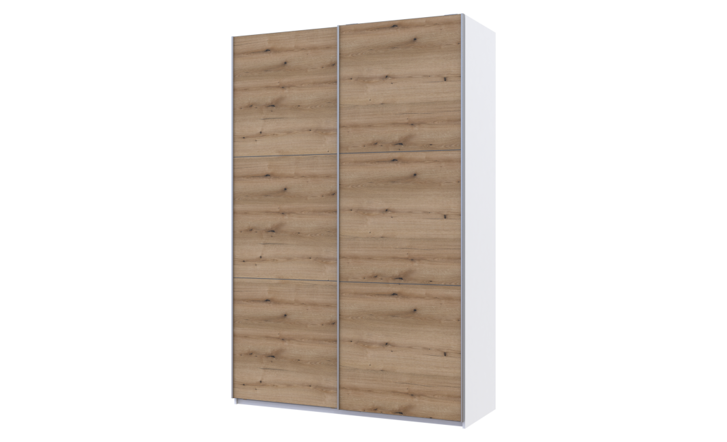 Kleiderschrank Doros G-Caiser Schiebetüren Weiß Ewok Eiche 2 Türen 160x60x240 (42005073)