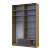 Kleiderschrank Doros Rondi mit Drehtüren mit Oberschrank Artisan Eiche / Graphitgrau 4 Türen 160x52x260 (42005188)