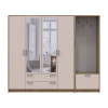 Drehtürenschrank Doros Rondi mit Kleiderstange und Spiegel Artisan Eiche/Kaschmir 4 Türen 220x52x195 (42005294)