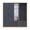 Kleiderschrank Doros Rondi mit Kleiderstange und Spiegel Artisan Eiche/Graphitgrau 3 Türen 181x52x195 (42005283)