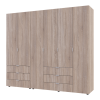 Kleiderschrank Doros Gelar Set mit Drehtüren Sonoma Eiche 2+4 Türen 232,5x49,5x203,4 (42002118)