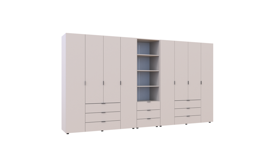 Kleiderschrank Doros Gelar Kaschmir 4+4 Türen Säulenschrank 370x49,5x203,4 (42005179)