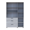 Kleiderschrank Doros Thorn Natti Kiefer/Grau 3 Türen 3 Schubladen Böden 135x51,6x200 (44900514)