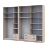 Kleiderschrank mit Spiegel und Aufsatz Doros Rondi Kaschmir 3+4 Türen 281x52x236 (42005637)