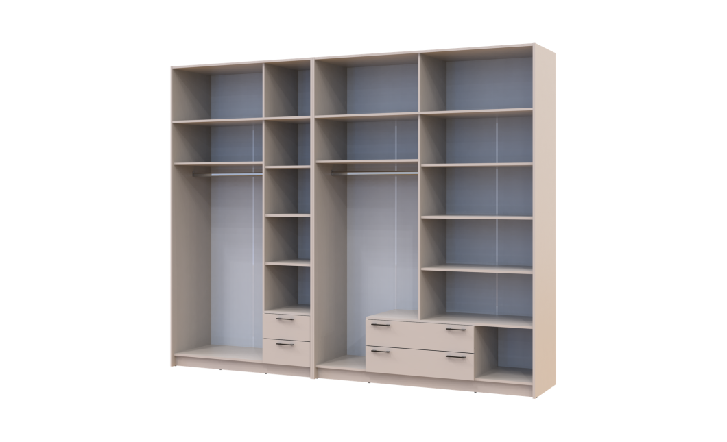 Kleiderschrank mit Spiegel und Aufsatz Doros Rondi Kaschmir 3+4 Türen 281x52x236 (42005637)
