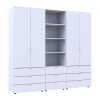 Kleiderschrank Doros Gelar Weiß 2+2 Türen Säulenschrank 215x49,5x203,4 (42005165)