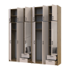 Kleiderschrank mit Spiegel und hohem Aufsatz Doros Rondi Artisan Eiche/Kaschmir 3+3 Türen 242x52x260 (42005683)