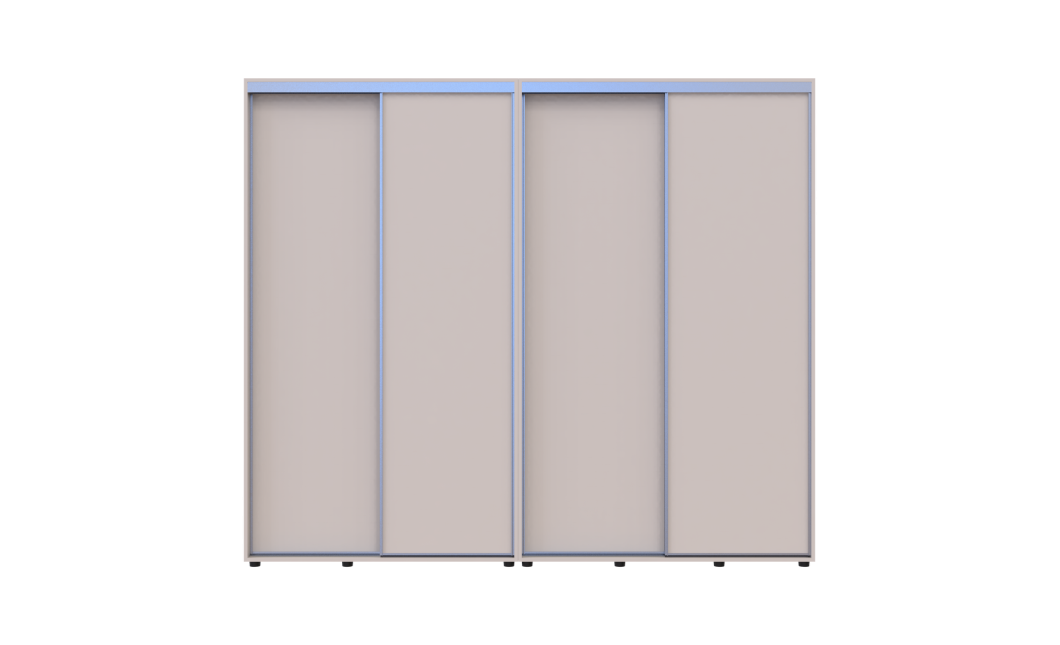 Kleiderschrank Doros Sigma Slim Schiebetüren Kaschmir 2+2 Türen 250x60x214.4 (42005597)