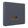 Kleiderschrank Doros Dale mit Drehtüren Anthrazit/Ewok Eiche 4 Türen 234x52x220 (42005339)