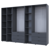 Kleiderschrank Doros Gelar Graphitgrau 3+3 Türen mit offenem Regal 270,6x49,5x203,4 (42005061)