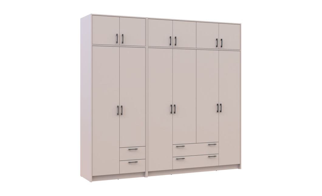 Kleiderschrank mit Aufsatz Doros Rondi Kaschmir 2+4 Türen 242x52x236 (42005632)