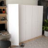 Kleiderschrank Doros Promo mit Drehtüren Weiß 2+3 Türen 225x48x204 (42005004)