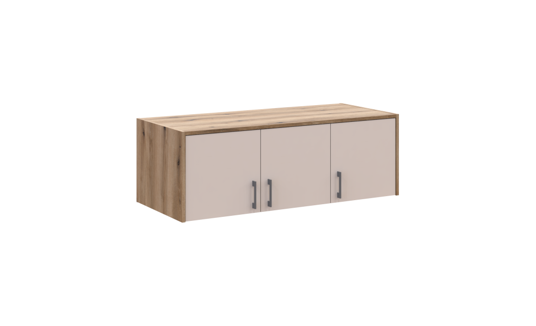Anbauschrank Doros Rondi Artisan Eiche / Kaschmir 3 Türen 121x52x41 (80737823)