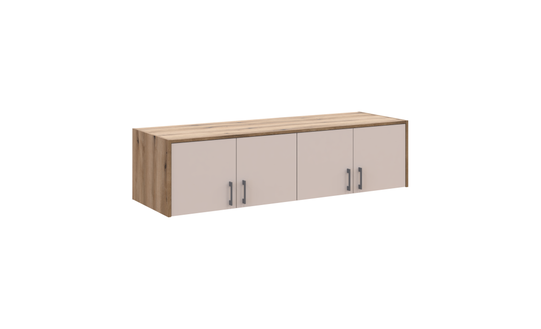 Anbauschrank Doros Rondi Artisan Eiche / Kaschmir 4 Türen 160x52x41 (80737833)
