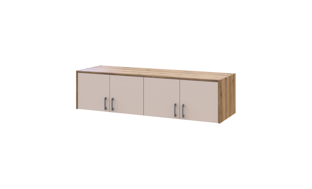 Anbauschrank Doros Rondi Artisan Eiche / Kaschmir 4 Türen 160x52x41 (80737833)