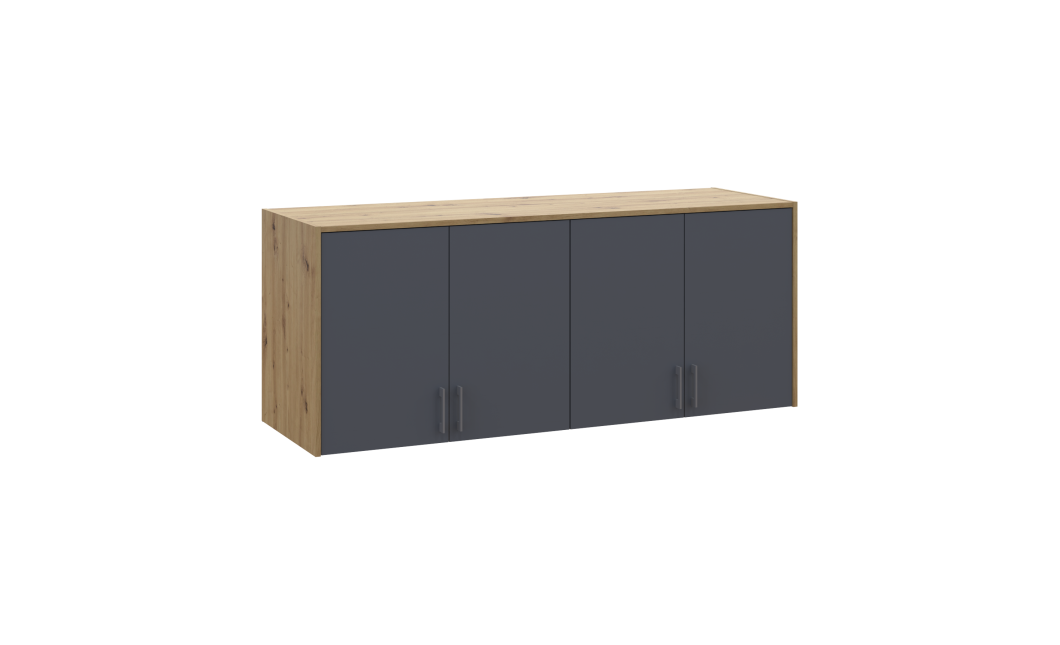 Hoher Aufsatz Doros Rondi Artisan Eiche / Graphitgrau 4 Türen 160x52x65 (41516184)