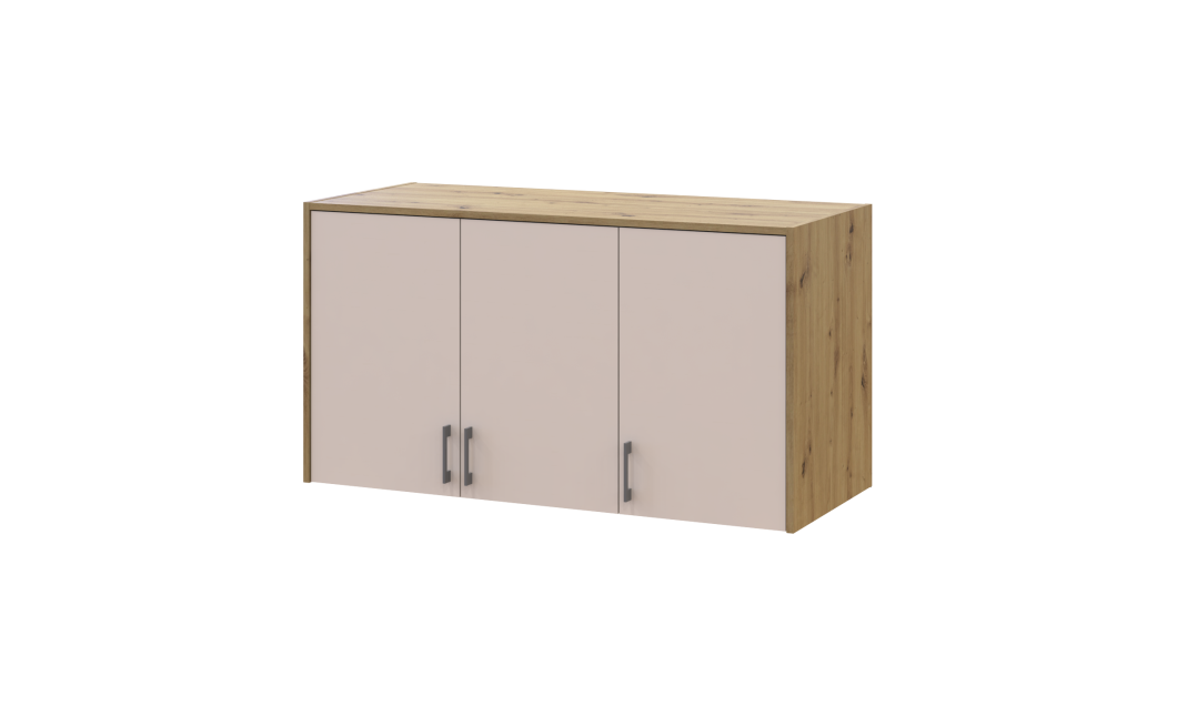 Hoher Aufsatz Doros Rondi Artisan Eiche / Kaschmir 3 Türen 121x52x65 (41516183)