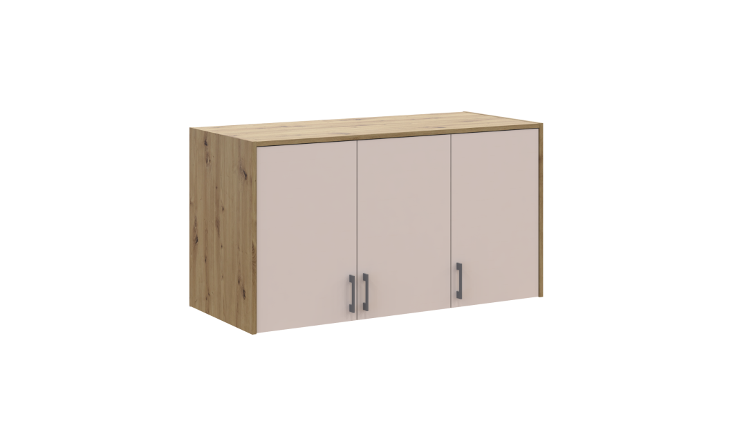 Hoher Aufsatz Doros Rondi Artisan Eiche / Kaschmir 3 Türen 121x52x65 (41516183)