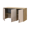 Hoher Aufsatz Doros Rondi Artisan Eiche / Kaschmir 3 Türen 121x52x65 (41516183)