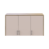 Hoher Aufsatz Doros Rondi Artisan Eiche / Kaschmir 3 Türen 121x52x65 (41516183)