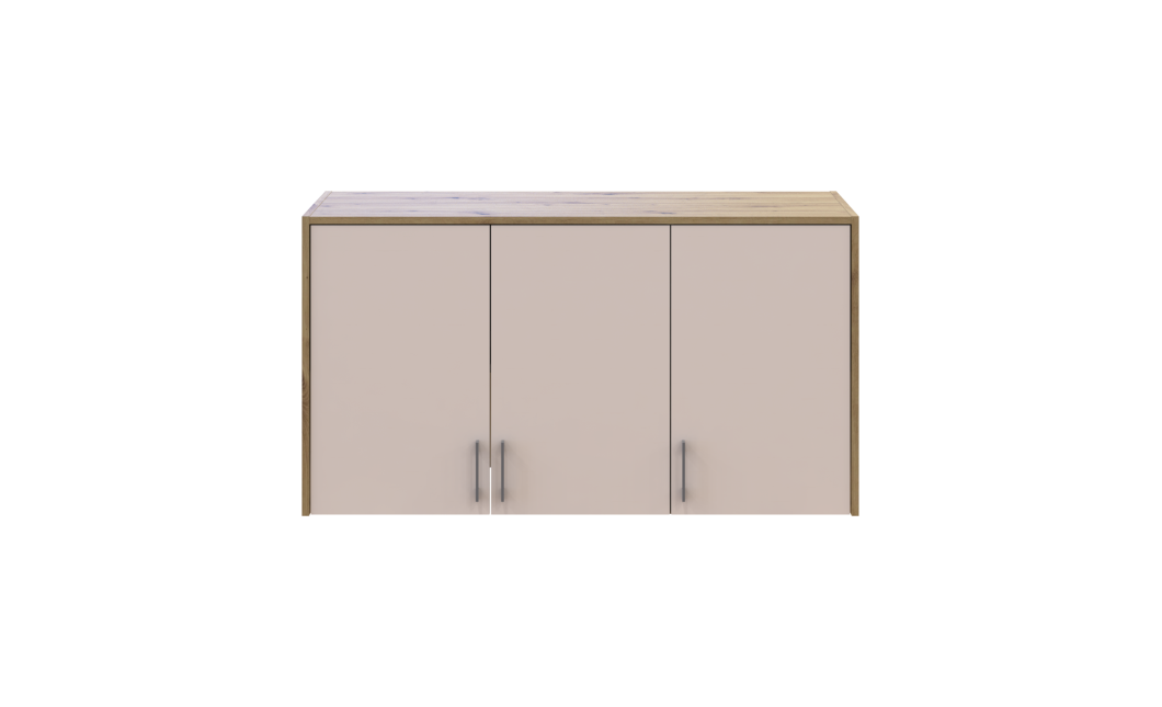 Hoher Aufsatz Doros Rondi Artisan Eiche / Kaschmir 3 Türen 121x52x65 (41516183)