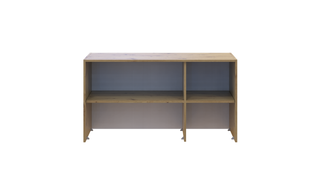 Hoher Aufsatz Doros Rondi Artisan Eiche / Kaschmir 3 Türen 121x52x65 (41516183)