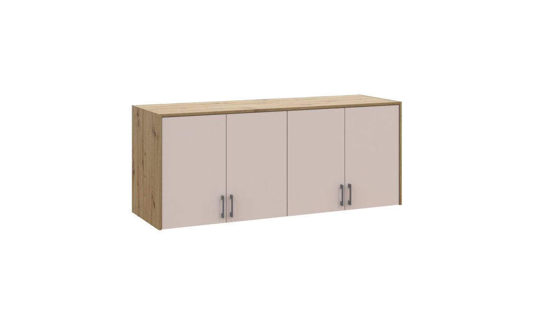 Hoher Aufsatz Doros Rondi Artisan Eiche / Kaschmir 4 Türen 160x52x65 (41516185)