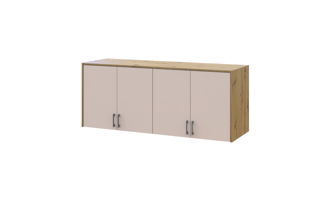 Hoher Aufsatz Doros Rondi Artisan Eiche / Kaschmir 4 Türen 160x52x65 (41516185)