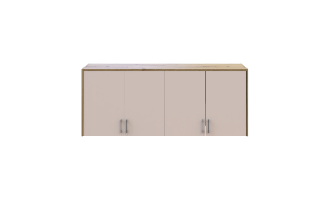 Hoher Aufsatz Doros Rondi Artisan Eiche / Kaschmir 4 Türen 160x52x65 (41516185)
