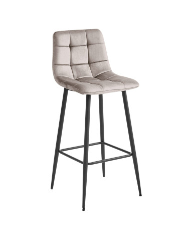 Barhocker ARCETO Samt Dunkelbeige/Schwarz (10039551)