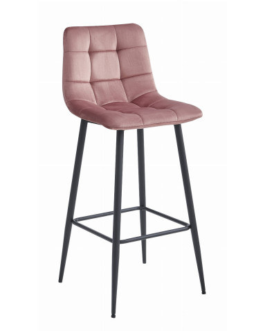 Barhocker ARCETO Samt Dunkelrosa/Schwarz (10038551)