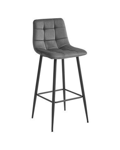 Barhocker ARCETO Samt Dunkelgrau/Schwarz (10038511)